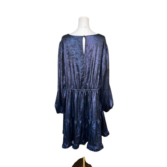 Lane‎ Bryant Metallic Ruffle Tiered Mini Dress Sz 22 NWT Whimsigoth Fairy Grunge - Picture 2 of 8